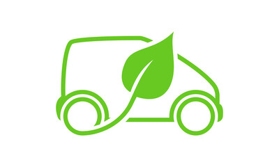 Eco car. Car charging at the charger station. Ecology transport concept vector illustration.