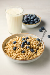 bowl of breakfast cereal honey rings
