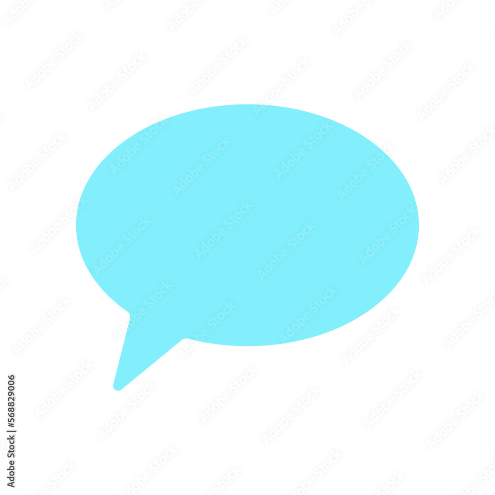 Poster blue color speech bubble vector illustration isolated on white background. blue speech bubble for we
