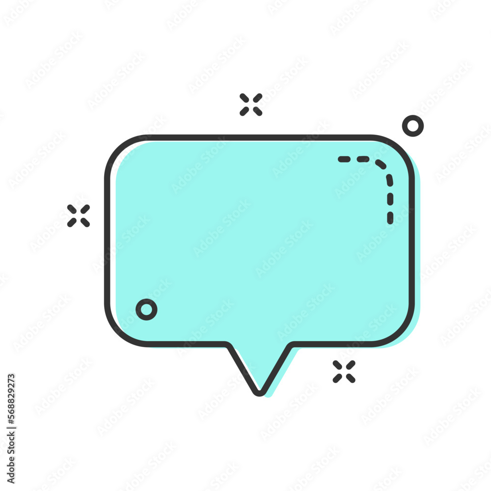 Poster cyan color speech bubble vector illustration isolated on white background. cyan speech bubble with b
