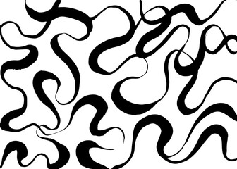 Grunge Ink Brush Abstract Wave Background