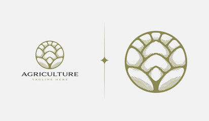 Agriculture Farm monoline. Universal creative premium symbol. Vector sign icon logo template. Vector illustration