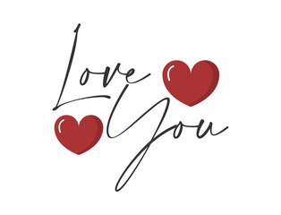 Happy Valentines Day. Love You lettering