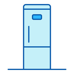 Two-chamber refrigerator for cooling products  - icon, illustration on white background, similar style