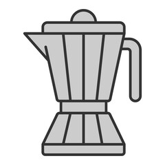 Ground coffee maker  - icon, illustration on white background, grey style