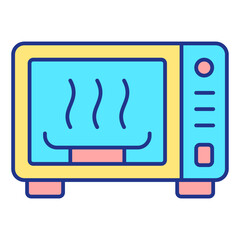 Instant microwave and reheat  - icon, illustration on white background, color style