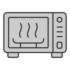 Instant microwave and reheat  - icon, illustration on white background, grey style