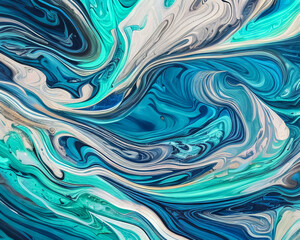 Mixed paints, paint stains, liquid paints, modern fluid background. fluid art .Fashionable pattern. AI	
