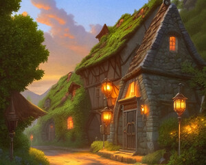 Ancient fabulous city, fantasy.