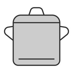 Saucepan with lid for cooking  - icon, illustration on white background, grey style