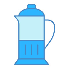 Kettle with a transparent body for brewing tea  - icon, illustration on white background, similar style