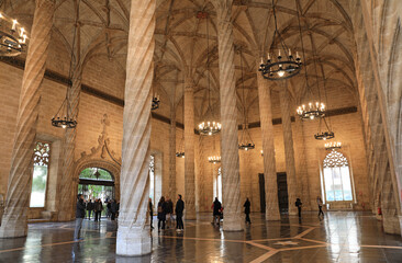 valencia la lonja arquitectura gótica interior columnas 4M0A6945-as23