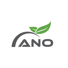 ANO letter nature logo design on white background. ANO creative initials letter leaf logo concept. ANO letter design.