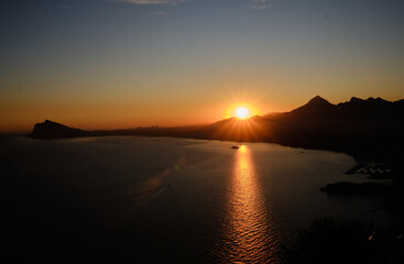 Sunset with a view of the city of Benidorm.