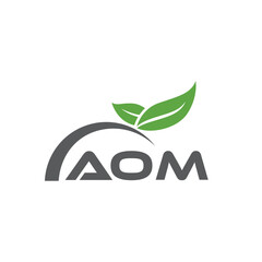 Fototapeta premium AOM letter nature logo design on white background. AOM creative initials letter leaf logo concept. AOM letter design.
