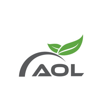 AOL letter nature logo design on white background. AOL creative initials letter leaf logo concept. AOL letter design.
