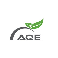 AQE letter nature logo design on white background. AQE creative initials letter leaf logo concept. AQE letter design.
