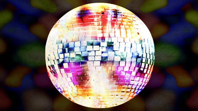 pulsating disco ball color background 