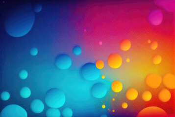 Pink and blue abstract neon background with noise, dots and circles. Generative AI