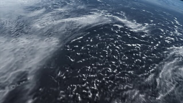 Concept 17-U1 View of the realistic planet earth oceans from space.