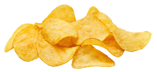 Delicious potato chips cut out - obrazy, fototapety, plakaty