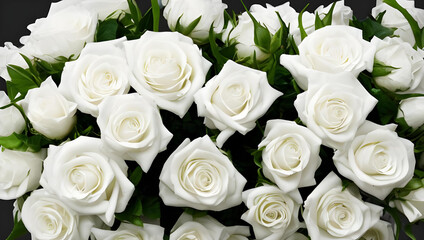 Obraz na płótnie Canvas 白いバラの花束　記念日のイメージ