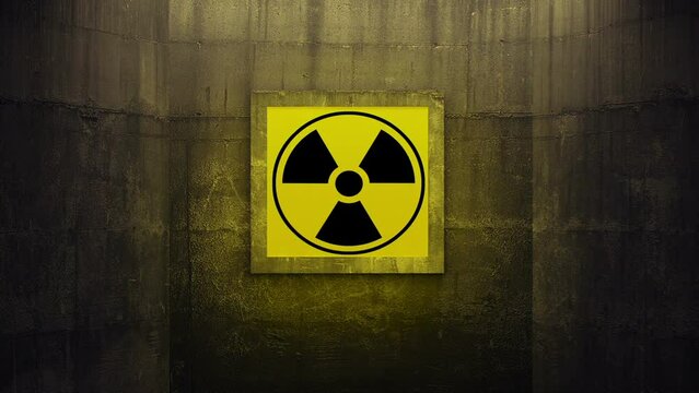 Flashing sign of radioactive contamination