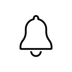 Notification bell icon or alarm sign and symbol with transparent background PNG.