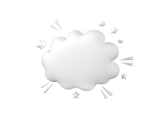 White blank speech bubble, 3D