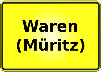 Stadteingangsschild Deutschland Stadt Waren (Müritz)