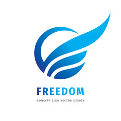Freedom wing - vector logo template creative illustration. Development progress abstract sign. Transport concept logo symbol. Delivery corporate identity. Design element. - 568849242
