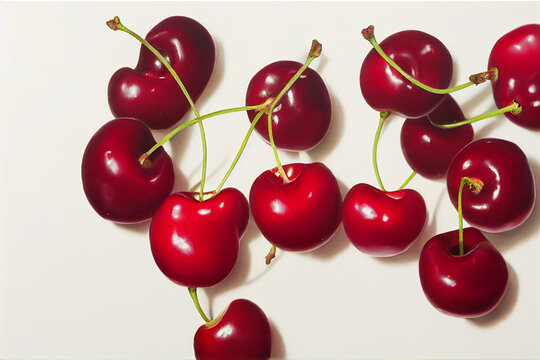 Illustrative image of cherries on a white background