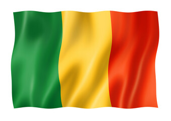Mali flag isolated on white