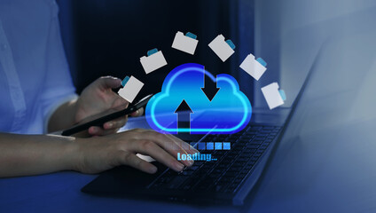 FTP(File Transfer Protocol) files receiver and computer backup copy. File sharing isometric....