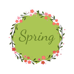 spring frame wreath for decoration postcards, posters, invitations