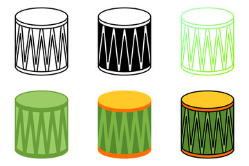 Drum in flat style isolated