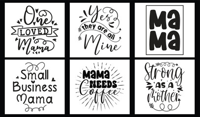 Fototapeta premium Mom SVG Design Bundle. Mom Typography t-shirt design bundle. Mom designed a Vector. Funny mom