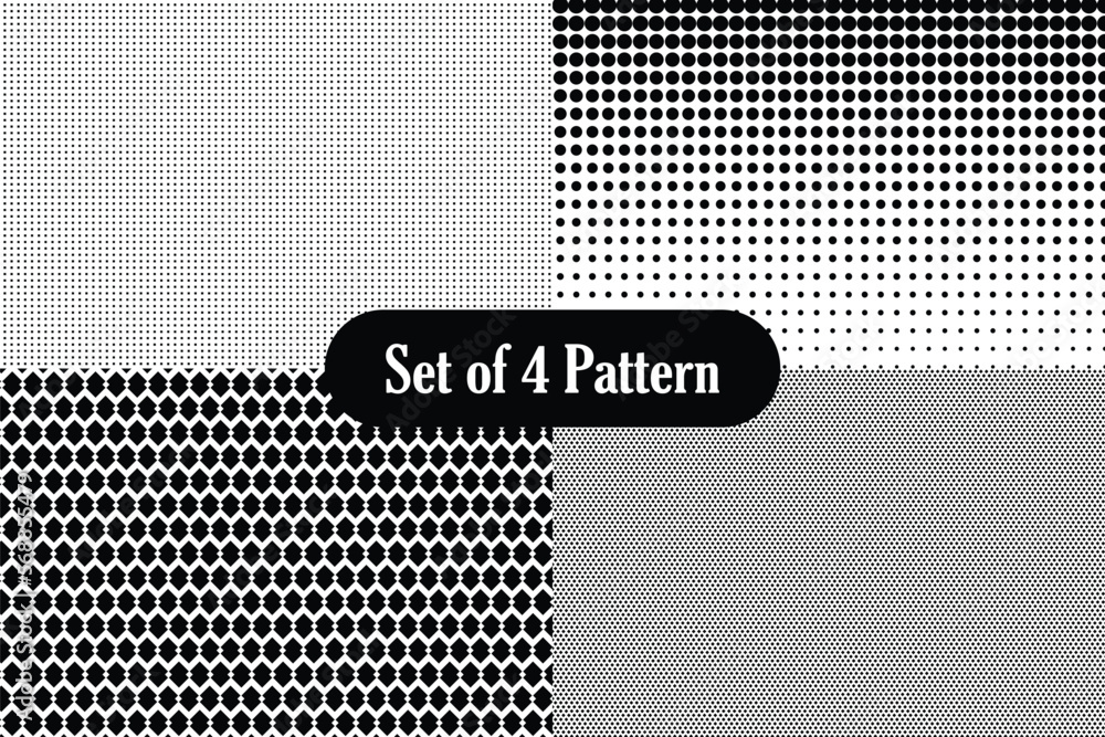 Poster set of 4 dot pattern background design.