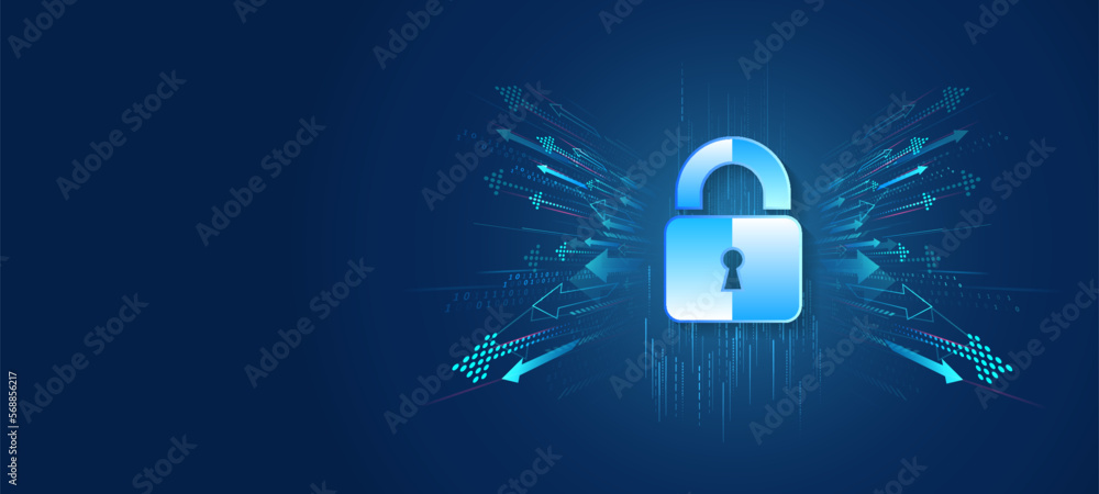Poster cyber security for business and internet projects. vector illustration of data security services. da