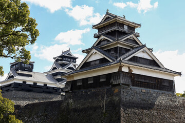 Fototapeta na wymiar Famous Landscape of Kumamoto Castle in Northern Kyushu, Japan.