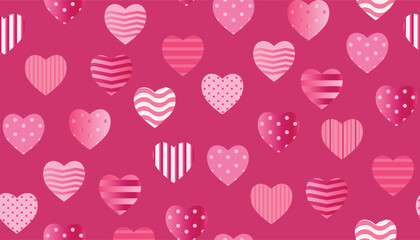 Cute modern hearts seamless pattern, lovely romantic background, great for Valentine's Day, Mother's Day, wedding card, web banner Vector illustration of Love	
