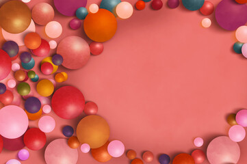 pearl bead ball balloon,  gradient background, grunge texture , retro vintage celebration festival concept