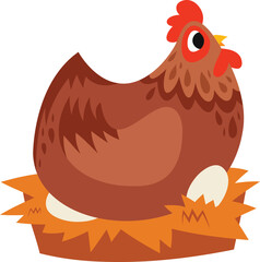 A cartoon vector illustration of cute cartoon chicken.