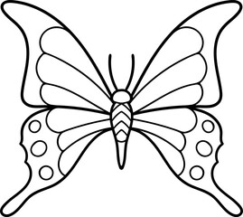 Butterfly line art illustration. Vector illustration. Coloring.

