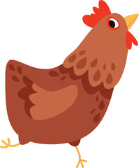 A cartoon vector illustration of cute cartoon chicken.