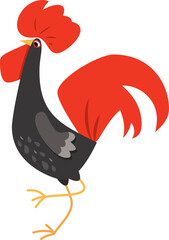 A cartoon vector illustration of cute cartoon chicken.
