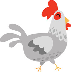A cartoon vector illustration of cute cartoon chicken.