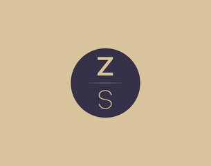ZS letter modern elegant logo design vector images