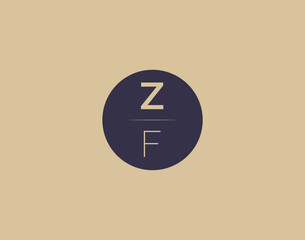 ZF letter modern elegant logo design vector images