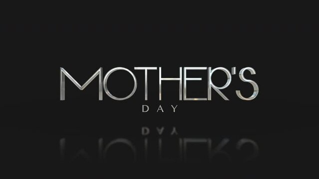 Elegance Mothers Day text on black gradient, motion abstract holidays, modern, promo and holidays style background